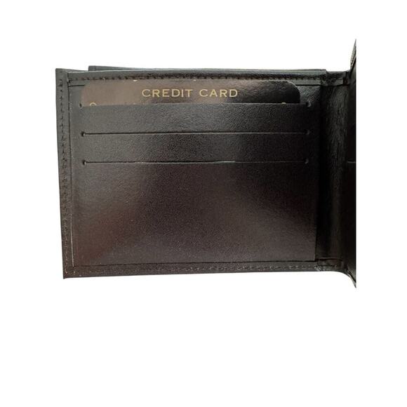 Vintage Men’s Black Split Cowhide Leather Bifold Wallet Made in Taiwan ID Card - Picture 4 of 8